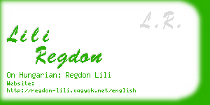 lili regdon business card